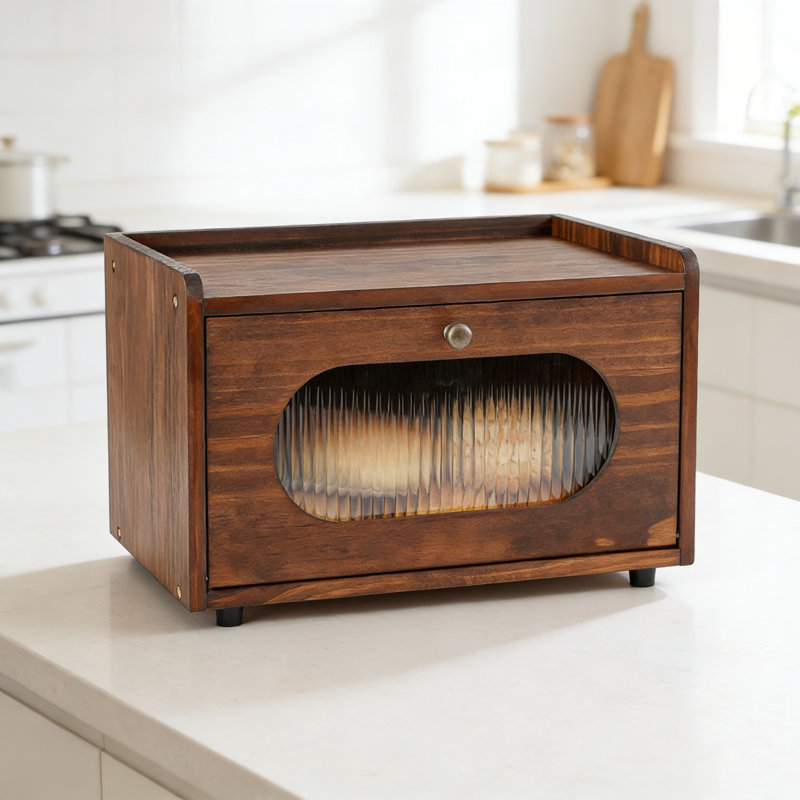Wood Food Storage Container, Brown