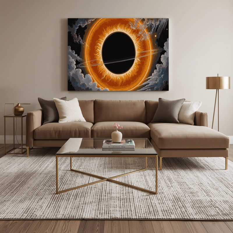 Space Venus transit, art mural sur toile brune, H 11 po x l 14 po