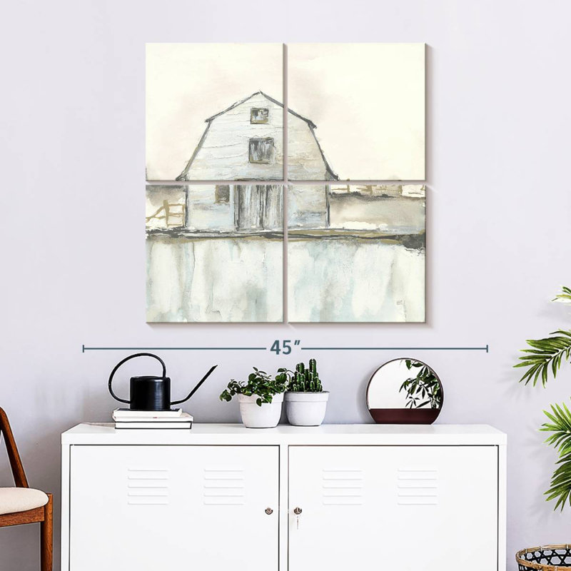 Lilie Rural White Barn III, 32" H x 32" W