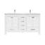Meuble-lavabo autoportant 60 po Anvay en blanc mat avec plateau en marbre de Carrare-1140451959-1134075435