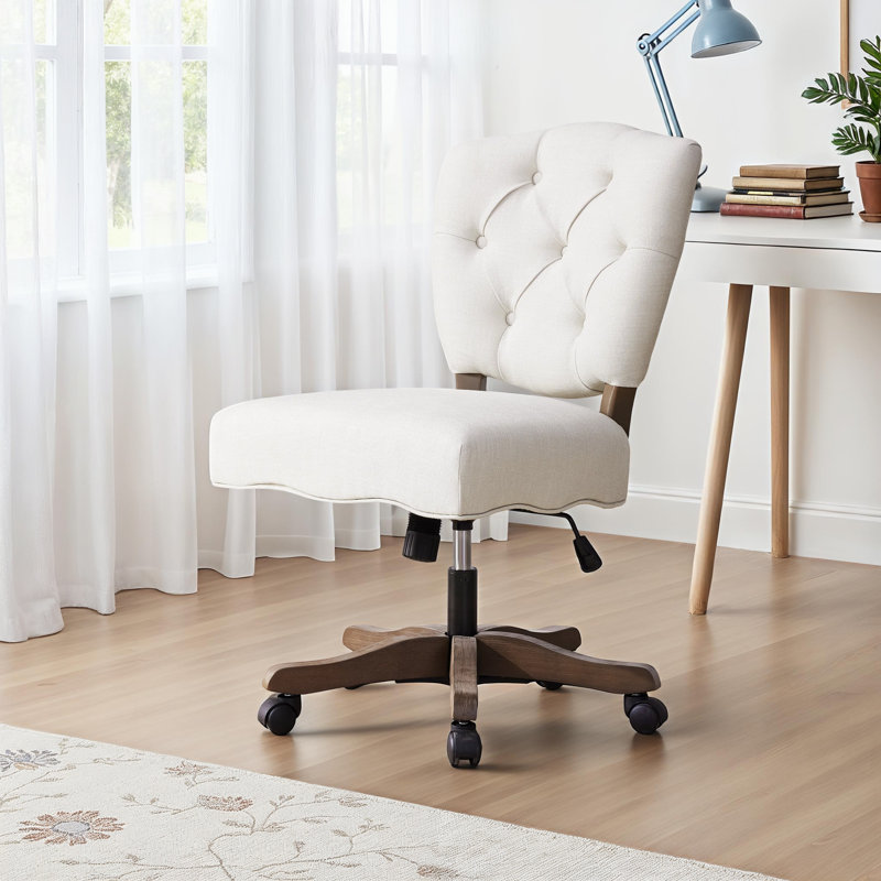 Chaise de travail rembourrée Baden, Blanc cassé