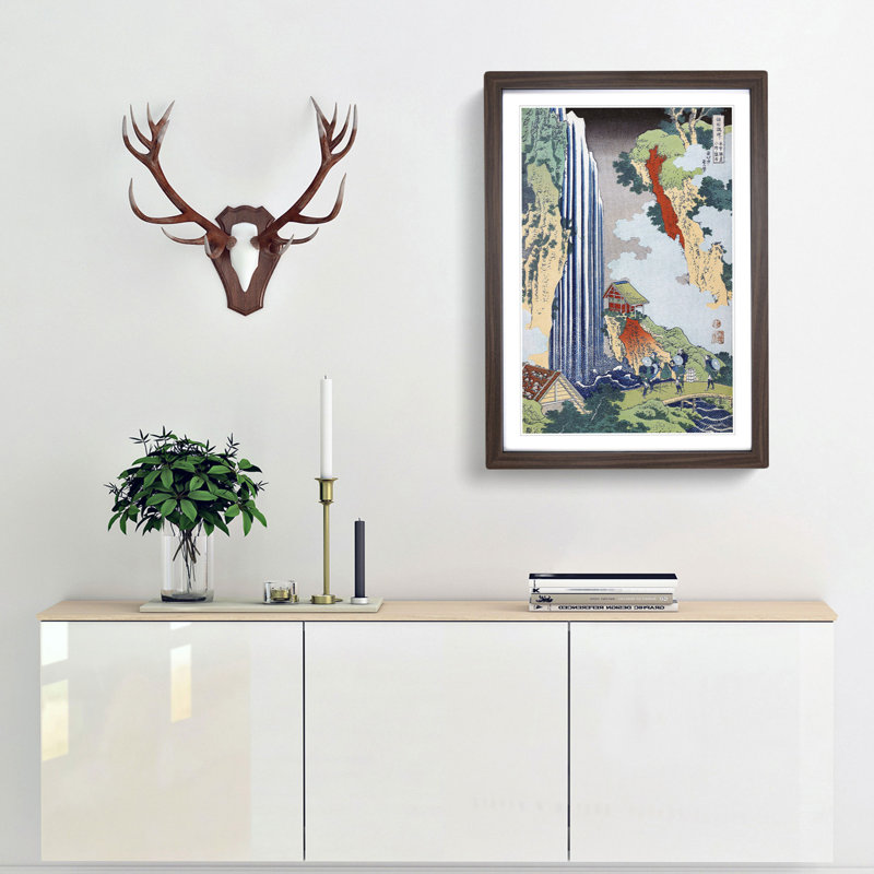 The Waterfall in Ono on the Kisokai Road by Katsushika Hokusai - Picture Frame Painting Print, 36cm H x 27cm W x 2cm D