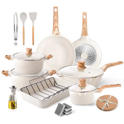 15 Pieces Nonstick Cookware Sets Induction Pots and Pans Set