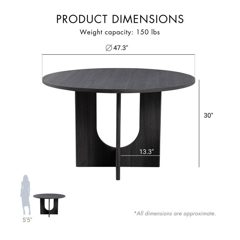 Table de salle à manger Quain, Gris