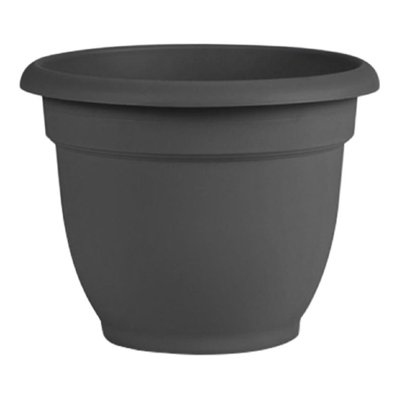 Pot à fleurs intérieur / extérieur Traditional, H 10,25 po x l 13 po x P 13 po, Gris anthracite