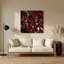 Abstrait formes 39, art mural en métal rouge-1214375521
