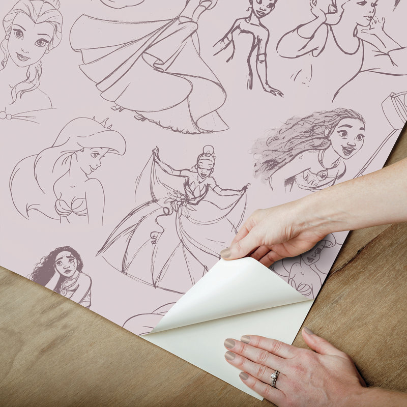 Papier peint prune Disney Sketches, Purple