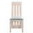 Set of Two Gray and Natural Fabric And Wood Slat Back Dining Side Chairs