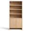 Bibliothèque moderne Dulane 71 po H × 32 po L à 6 niveaux avec 2 portes, tablettes réglables et bords arrondis, couleur naturelle-1342024509
