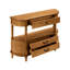 Console rétro en bois courbé, 109 cm (43 po) pour entrée de salon, brune, 3 tiroirs, pieds solides, étagère ouverte, style roman, préassemblée, grand espace de rangement, installation facile de 109 cm (43 po) derrière un canapé.