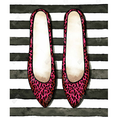 Leopard Pink Shoes - Illustrative Matted Print | Home Decor