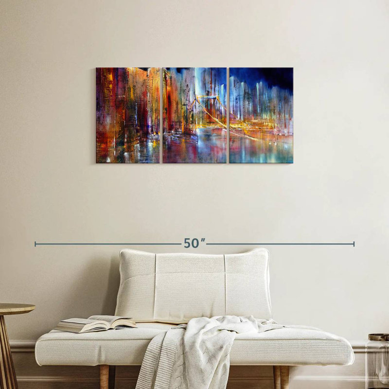 Avery Vibrant Cityscape, 18" H x 38" W