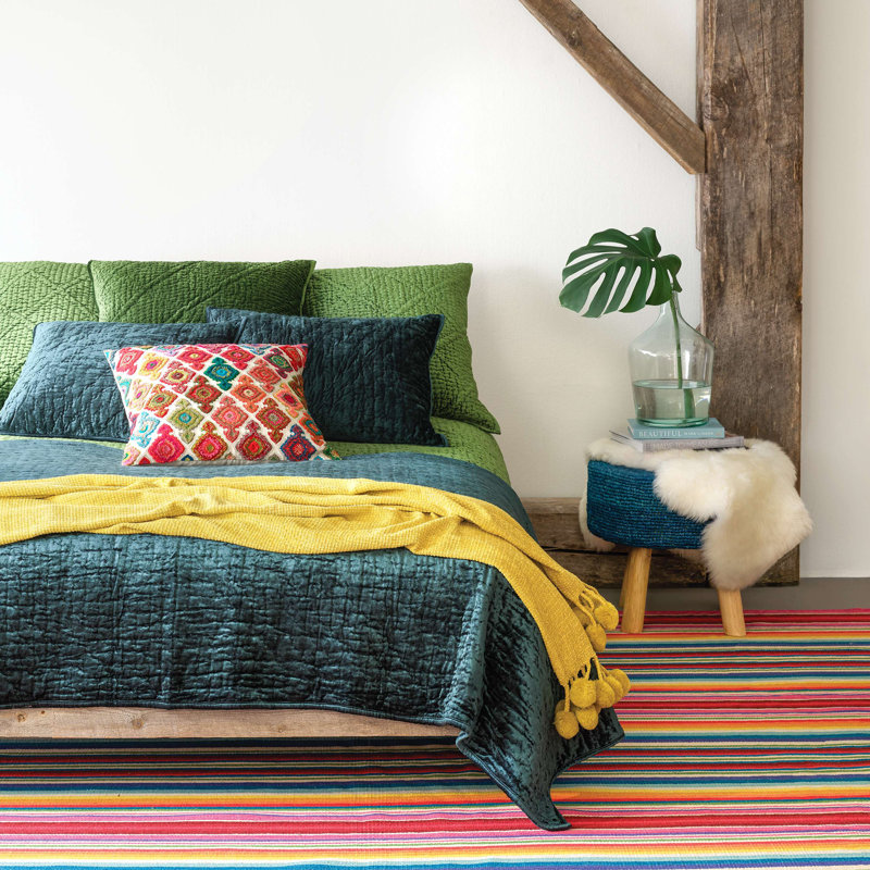 Matte Velvet Juniper Quilt, Juniper, King Quilt
