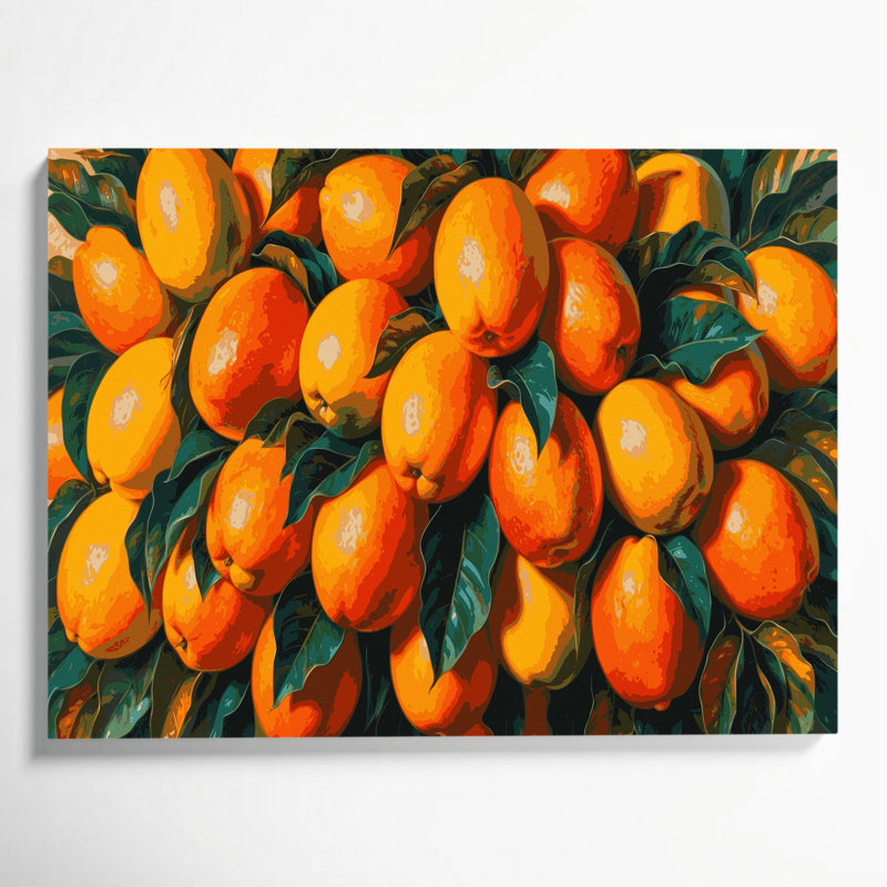 Art mural sur toile vert "Fruit mano", H 20 po x l 30 po