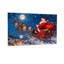 Noël, père Noël, renne, traîneau, nuit de lune, village enneigé-1042613751