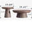 Nesting Round Coffee Table, Wood Cocktail Tables with Ash Side Table(Set of 2)