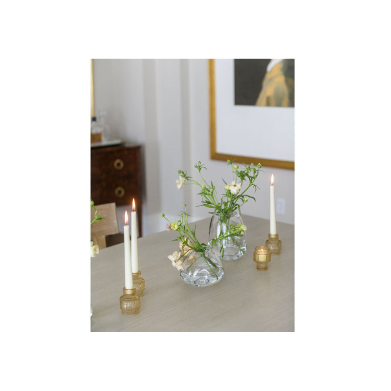 Dimpled Handcrafted Glass Table Vase