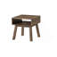 Ensemble de tables basses 3 pièces et 2 tables de bout avec tablette de rangement à finition grain de bois et salon contemporain Home Brown (table incluse seulement)