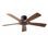 Ventilateur de plafond encastré à 5 pales extérieur / intérieur intelligent 54 po avec télécommande Bluetooth incluse, noir mat avec Koa patiné