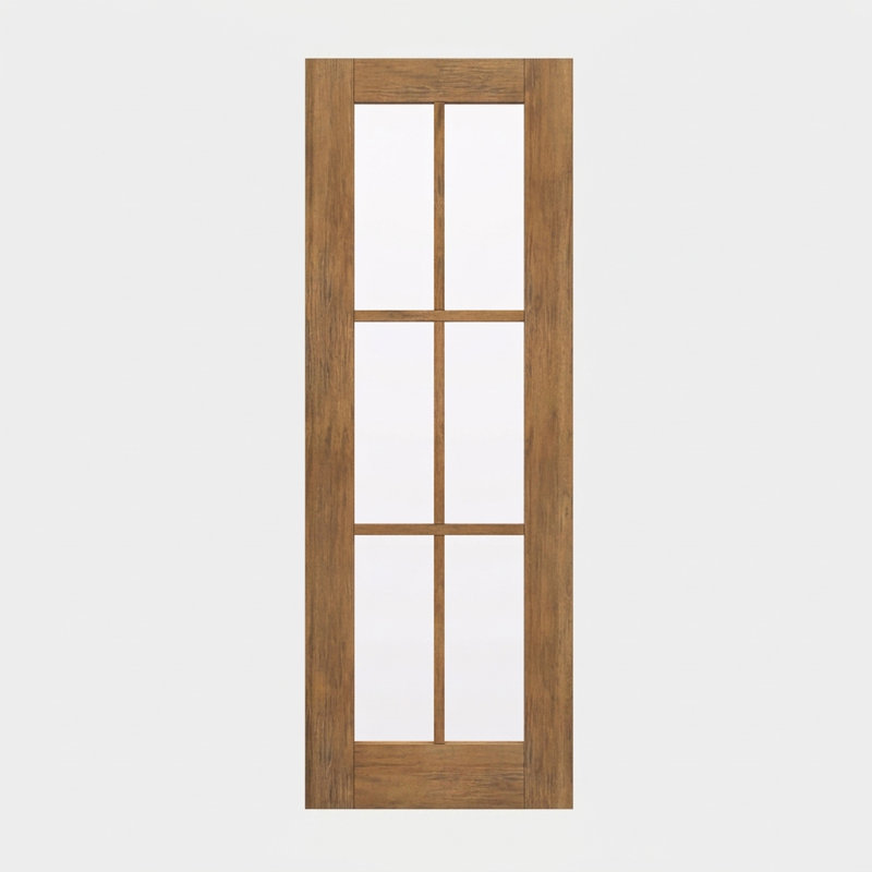 Porte d'extérieur 96 po Dalle acajou 96 po, sans finition SDL 6 Lite, 32 po x 96 po [porte 32 po]