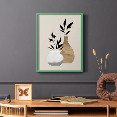 Simple Bud Vases I Framed Print - Solid Wood