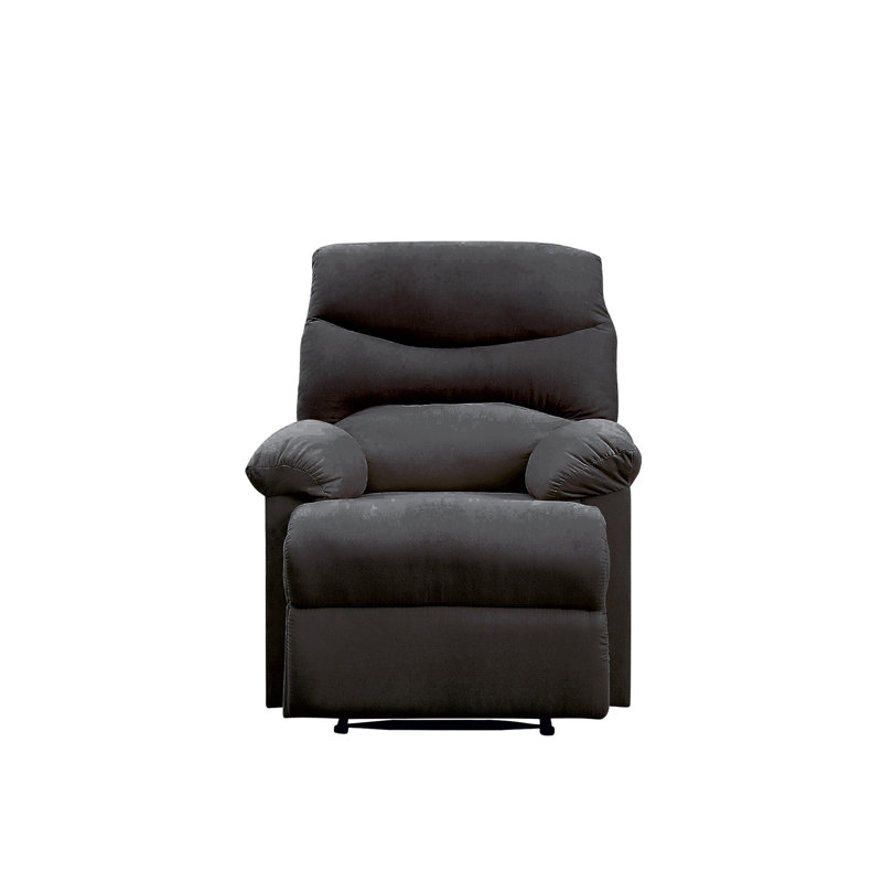 Fauteuil inclinable noir avec accoudoirs coussinés, Noir