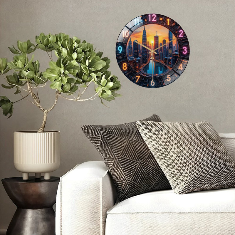 Horloge murale Urban Cityscape Night