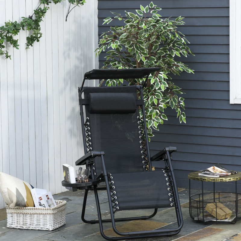 Outdoor Lounge Chair, Black