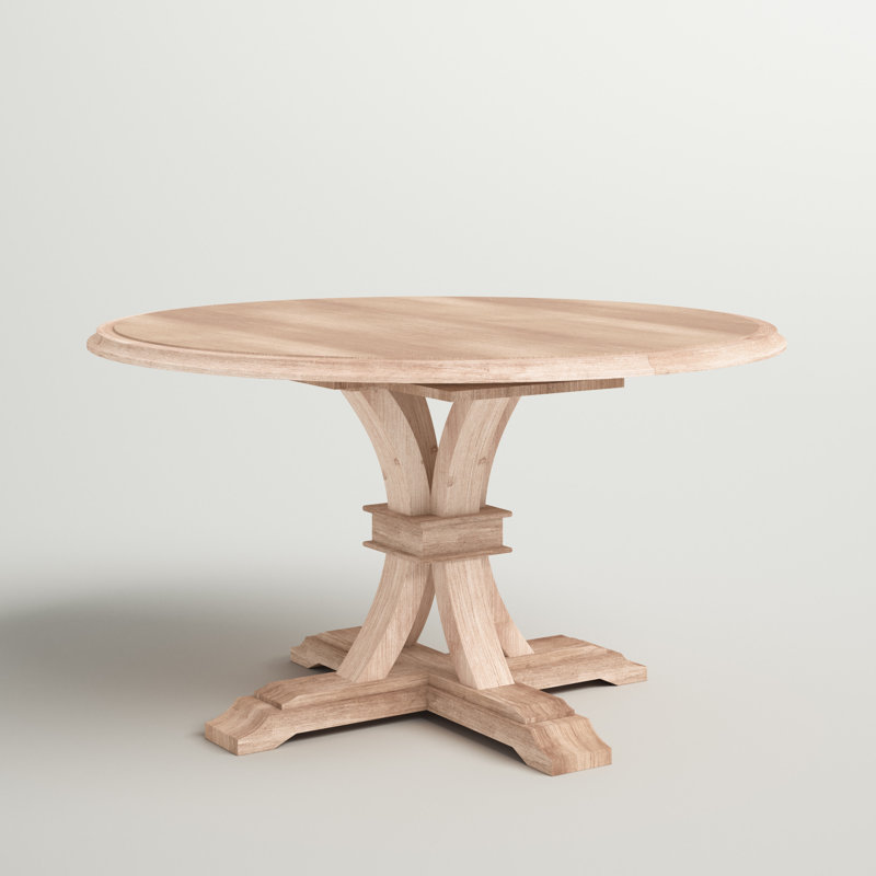 Kizer Extendable Acacia Solid Wood Base Dining Table, Natural Gray
