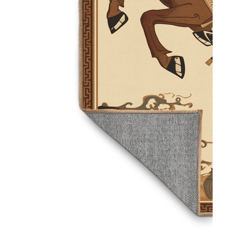 Tapis oriental brun classique lavable à la machine Rocco Shielded, 3x5