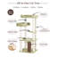 53" Cat Tree Tower for Large Cats, Large Perch & Sisal Board | Soft velvet surface | Easy-clean fabric | Cotton-rope posts | Window-side friendly | Multi-level lounging-1300100409