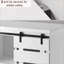Grand garde-manger, grande armoire de rangement en bois avec porte de grange coulissante et tablettes réglables, grand placard autoportant pour salle à manger, salon, buanderie, blanc