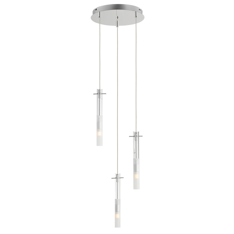 Luminaire suspendu en verre et à intensité variable 3 lumières Sapan