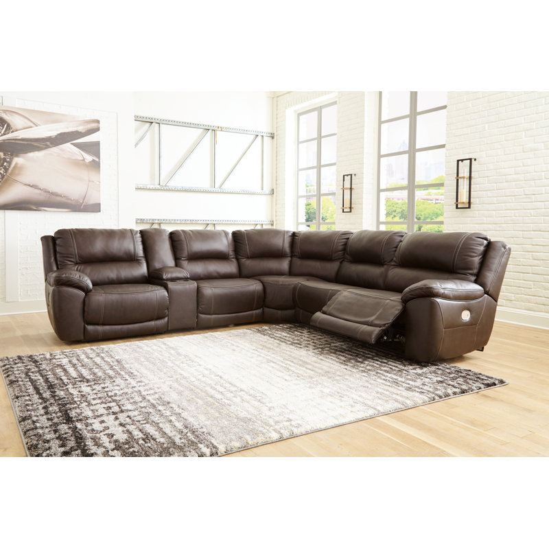 Dunleith Upholstered Power Reclining Curved Sectional Symmetrical