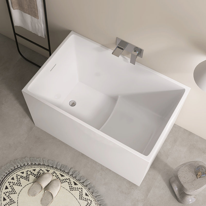 43" Freestanding Tub Acrylic Freestanding Soaking Bathtub