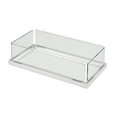 13.4'' x 25.6'' Rectangle Glass Fire Pit Accessory