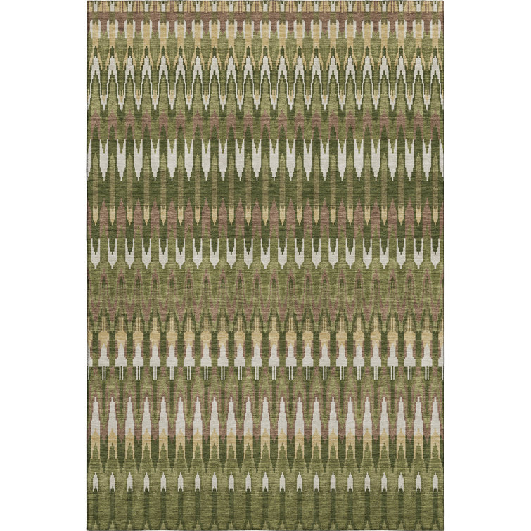 Premium Machine Washable Prisco Olive Rug