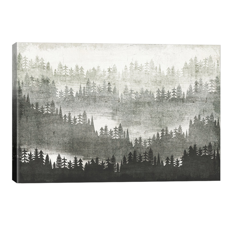 Impression montagn, H 26 po x l 40 po x P 1,5 po, Toile tendue, Aucun mat