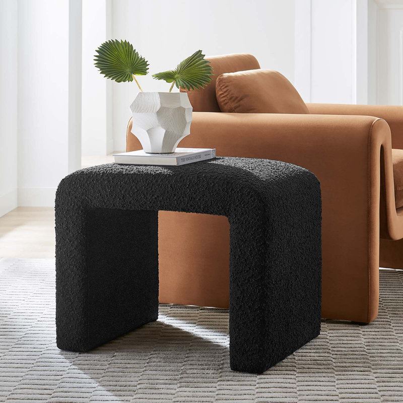 Modway Simba Solid Wood Accent Stool, Black