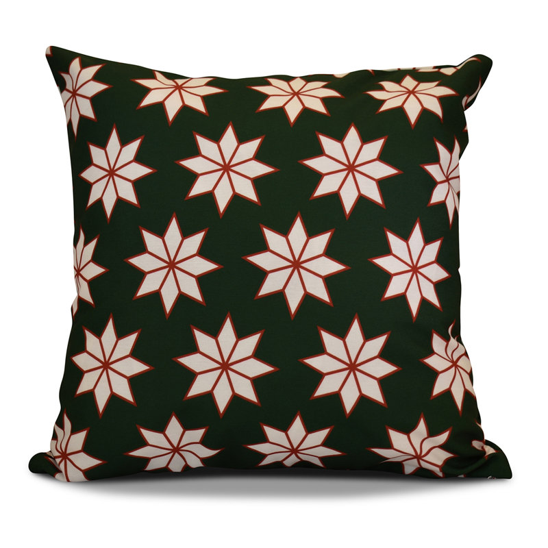 Housse de coussin et insert de noël carrés, Vert foncé, H 26 po x l 26 po