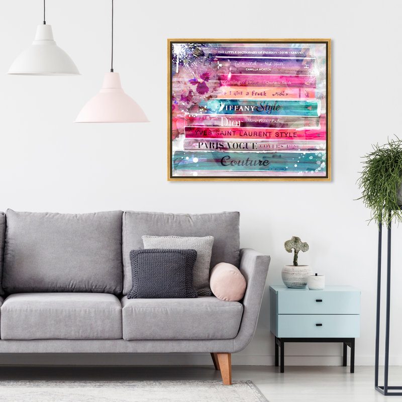 Livres Fashion Splash - peinture, H 24 po x l 30 po, Cadre doré