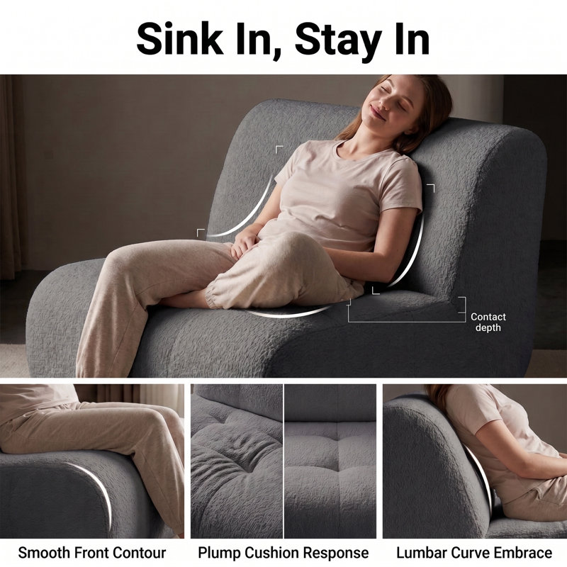 Chaise d'appoint rembourrée, Grey Foam, 2