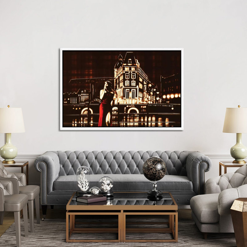 My Night, My Town by Max Zorn - Print on Canvas, 152.5 cm H x 101.5 cm W, White Framed