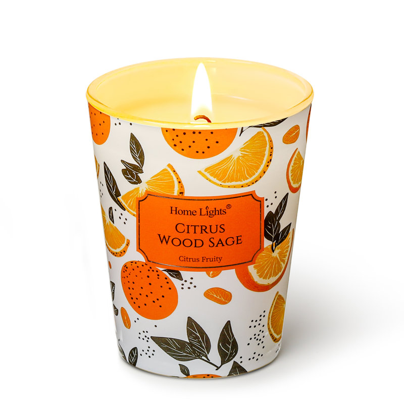 Agrume bois sauge | Homelights 1-Wick - 6,7 oz de cire de soja - 40 heures et plus de bougies parfumées