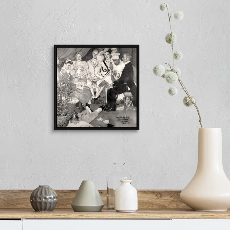Murder Mystery, art mural sur toile, H 14 po x l 14 po x P 1,75 po, Cadre flottant noir