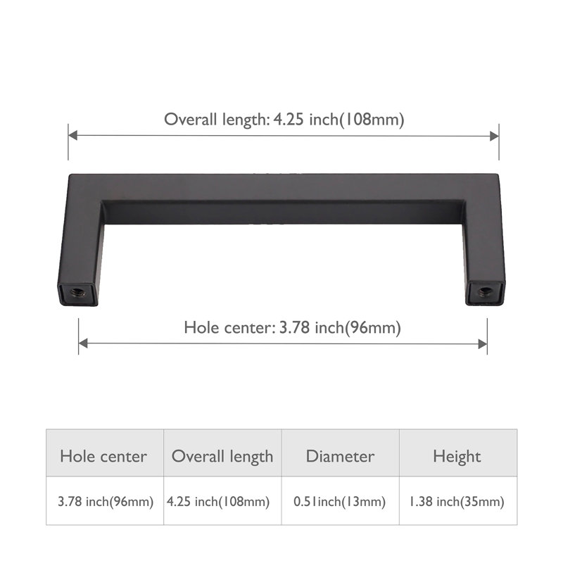 6 5/16" Center Bar Pull Multipack, Matte Black, 3 13/16"
