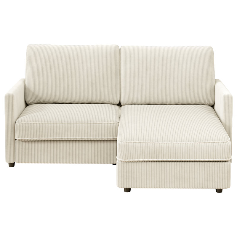 Saarth 180cm 2 Seat Area Corduroy Corner Sofa, Beige
