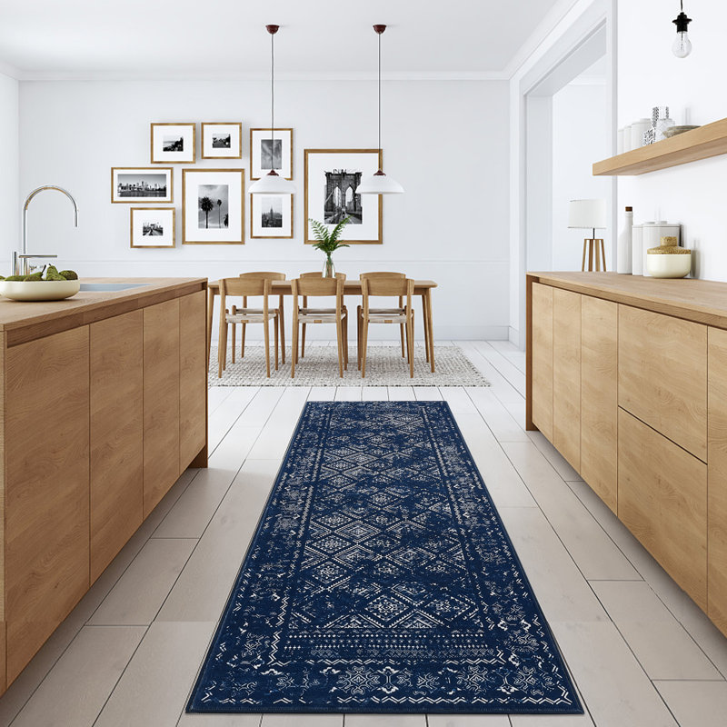 Elegant Oriental Machine Washable Rug with Rubber Anti-Slip Backing Ideal for Living Room, Dining Room, Bedroom, Office & Playroom