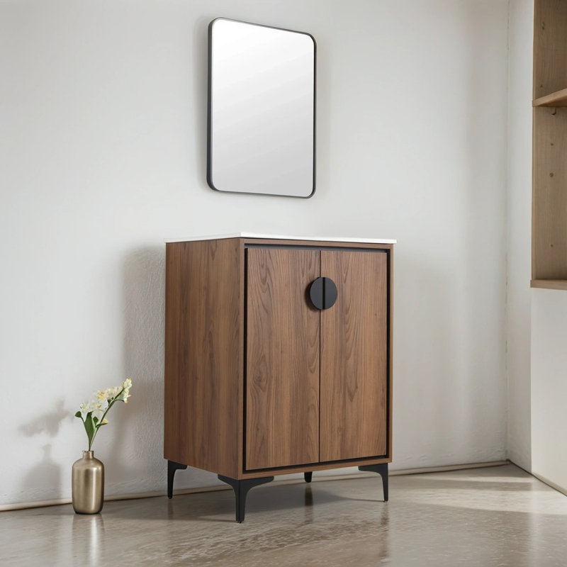Meuble-lavabo simple 24,02 po avec plateau en céramique Kenyetta