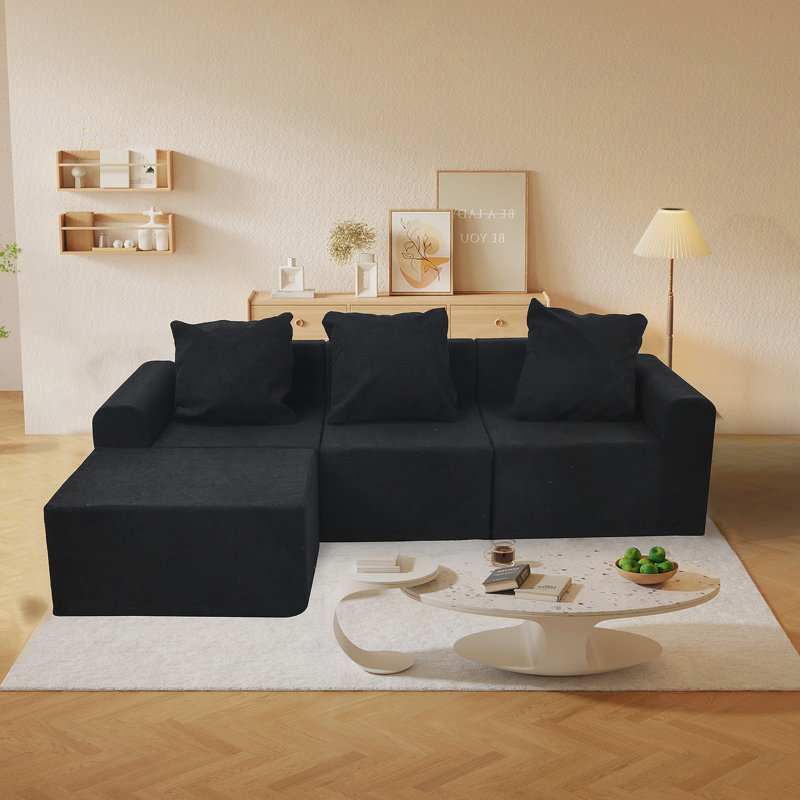 Canapé modulaire convertible convertible en microfibre